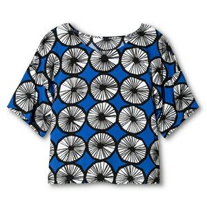 Marimekko for Target Top Blue White Womens Medium